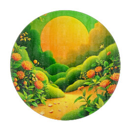 Tabla De Cortar Naranja exuberante Arte Jardín