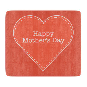 Tabla De Cortar Naranja feliz Día de la Madre