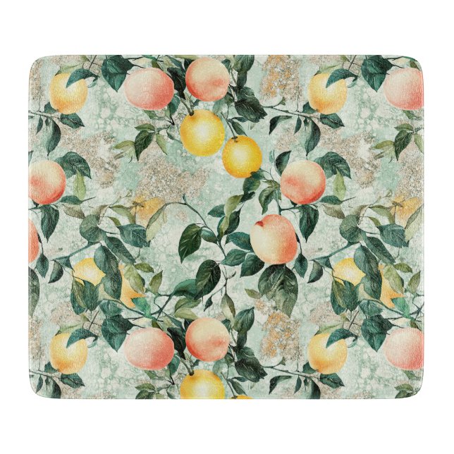 Tabla De Cortar Naranja Limón Botánico (Anverso)