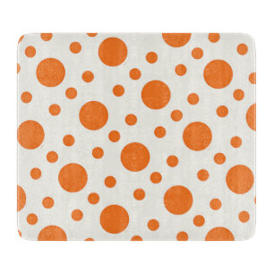 Tabla De Cortar Naranja Polka Dot Retro Diseño Cubierta