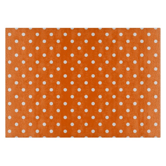 Tabla De Cortar Naranja Polka Dots Cutting Board (Anverso)