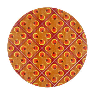 Tabla De Cortar Naranja retro de los años 70, texto personalizado