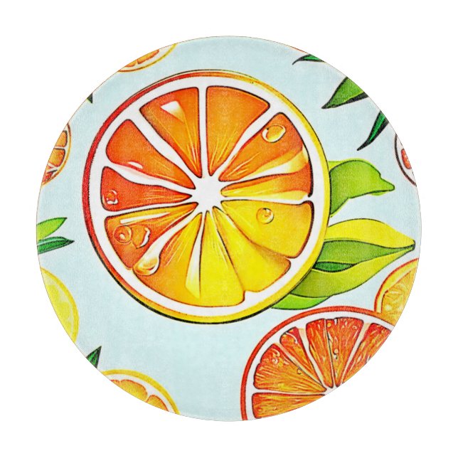 Tabla De Cortar Naranja Slice: Arte Citrus (Anverso)