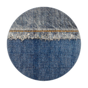 Tabla De Cortar Naranja Stitch, Parche De Doble Denim.