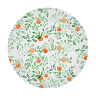 Tabla De Cortar Naranja verde Tangerine Provence acuarela