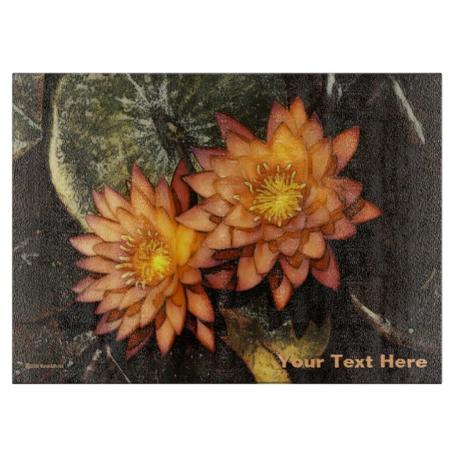 Tabla De Cortar Naranja Water Lilies (Anverso)