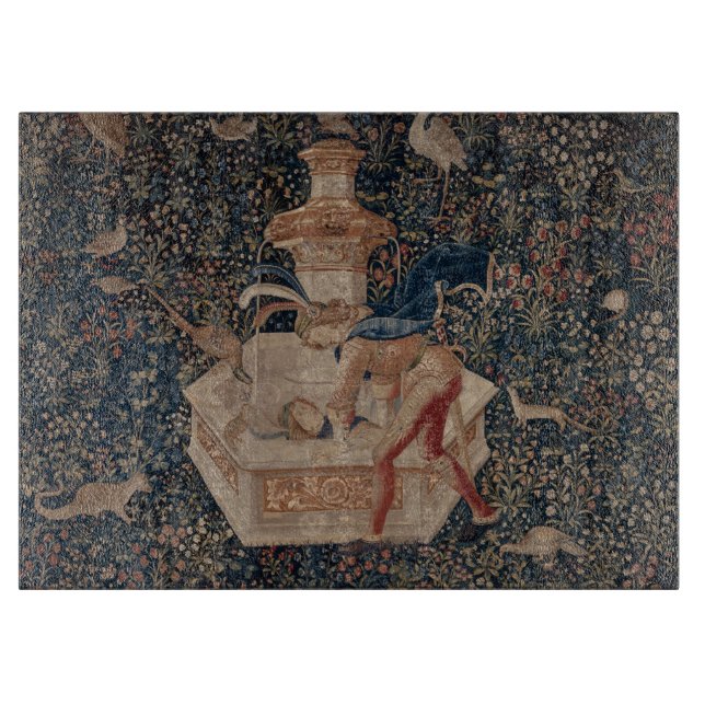 Tabla De Cortar Narciso en el Pozo, Tapiz Medieval (Anverso)