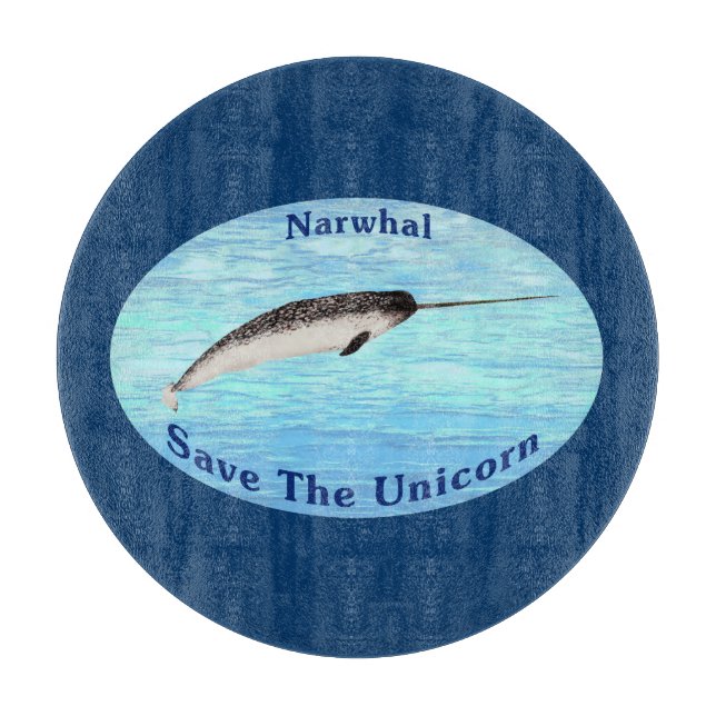 Tabla De Cortar Narwhal - Salven al unicornio (Anverso)