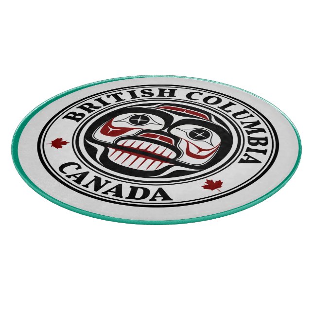 Tabla De Cortar Nativo Americano Rojo Negro Haida Arte Calavera ll (Borde)