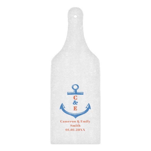 Tabla De Cortar Nautical Anchor Monogrammed Paddle  (Anverso)