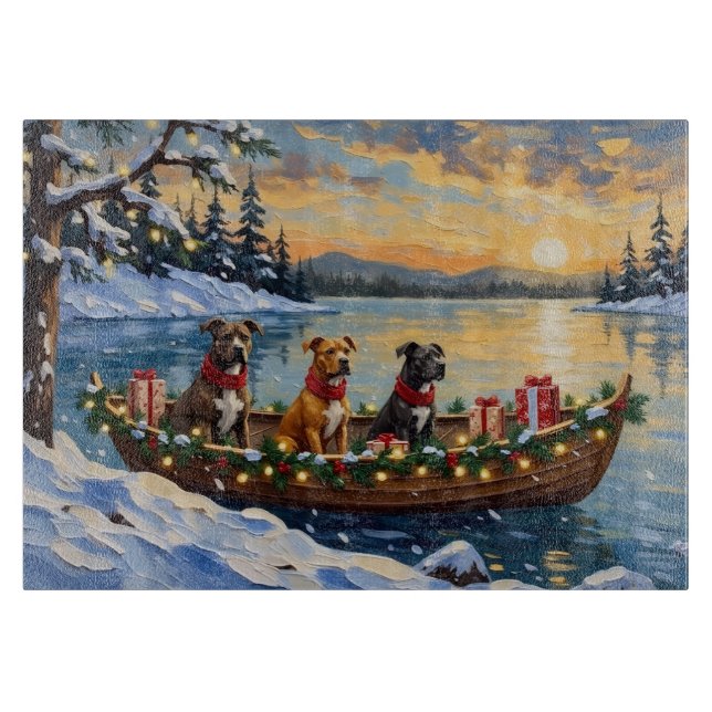 Tabla De Cortar Navidad de barco de Pitbull (Anverso)