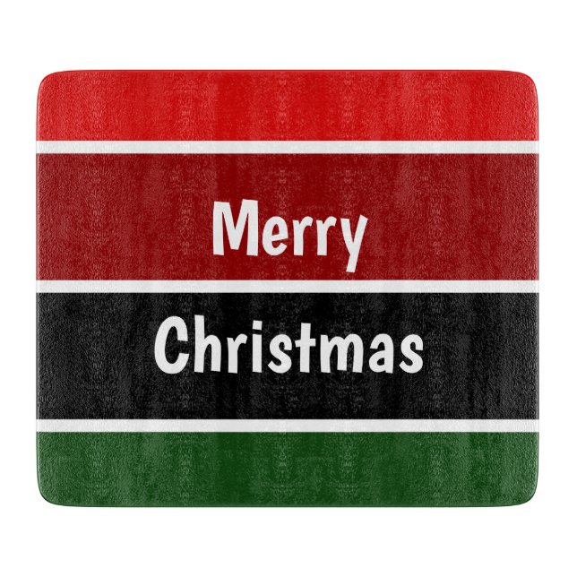 Tabla De Cortar Navidad De Cerezo Verde Y Rojo (Anverso)