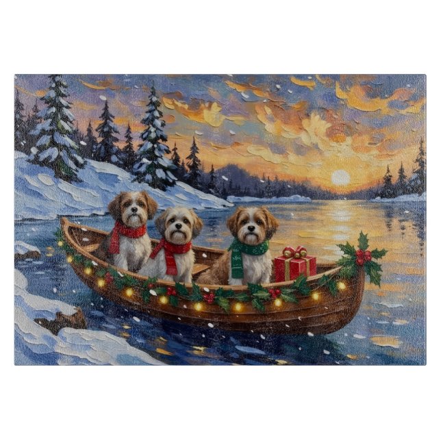 Tabla De Cortar Navidad en Barco Malti Tzu (Anverso)