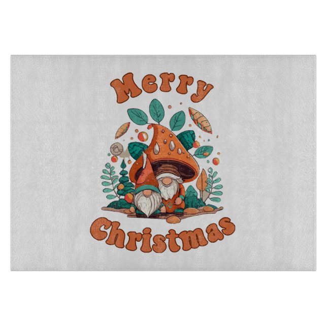 Tabla De Cortar Navidad Gnome Retro (Anverso)