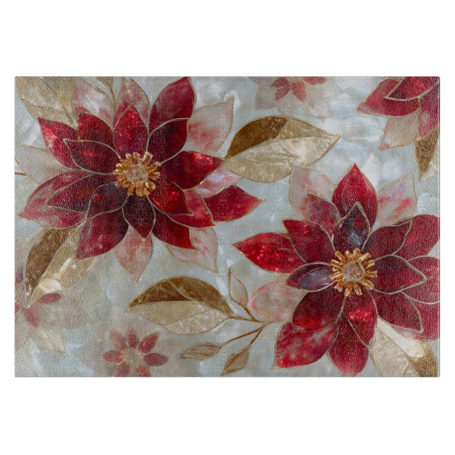Tabla De Cortar Navidad Poinsettia (Anverso)