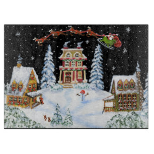 Tabla De Cortar Navidad, Santa, Claus, corte, tablero, reno