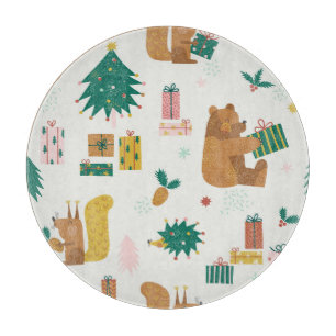 Tabla De Cortar Navidades Animales Forestales: Vibe de época