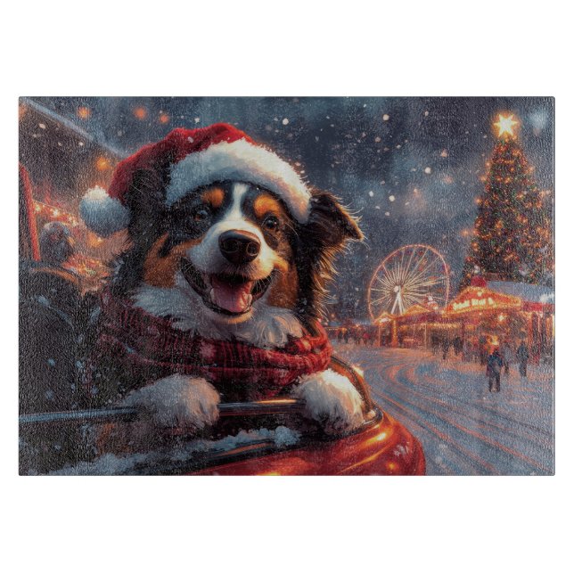 Tabla De Cortar Navidades australianos de montaña rusa de perros K (Anverso)