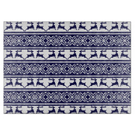 Tabla De Cortar Navidades, azul y blanco escandinavo