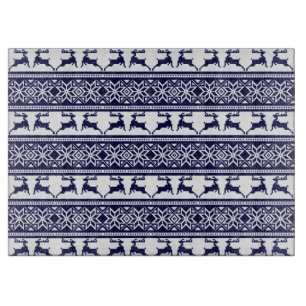 Tabla De Cortar Navidades, azul y blanco escandinavo