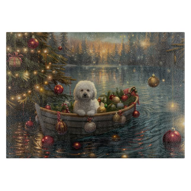 Tabla De Cortar Navidades Bichon Frise Voyage festivo (Anverso)