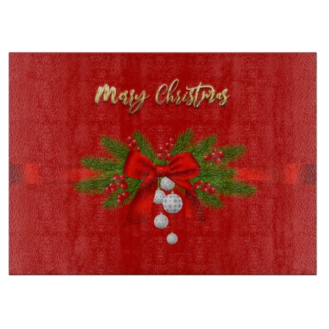 Tabla De Cortar Navidades Bows y Garland (Anverso)