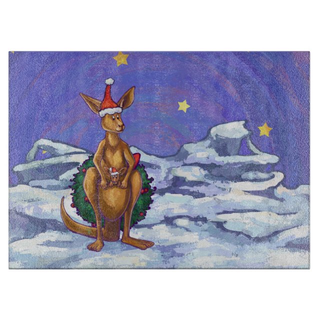 Tabla De Cortar Navidades canguro Starry Night (Anverso)