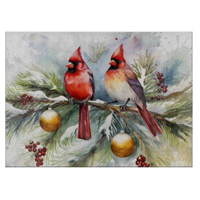 Tabla De Cortar Navidades Cardinals (Anverso)