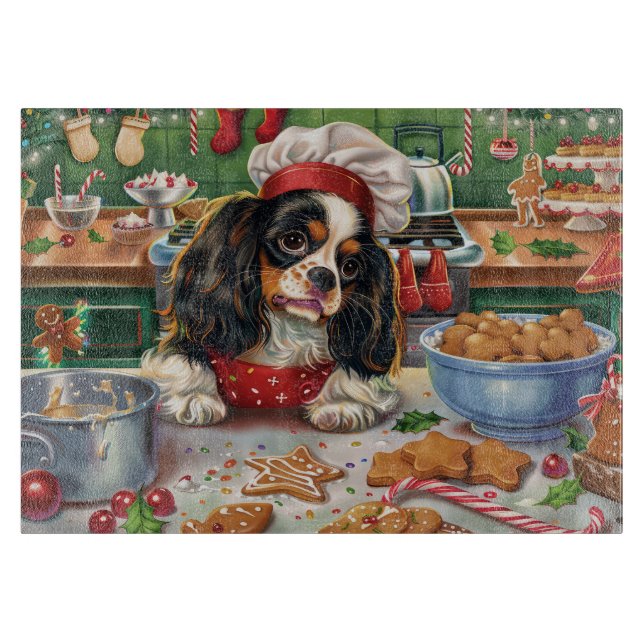 Tabla De Cortar Navidades Cavalier King Charles Spaniel Baking (Anverso)