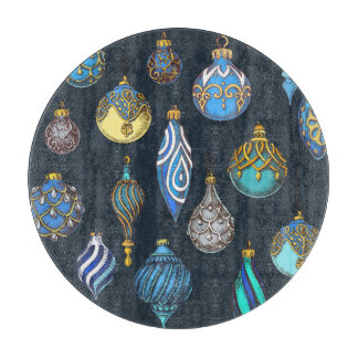Tabla De Cortar Navidades Con Decoraciones Vintage Y Dibujadas A M