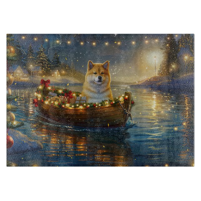 Tabla De Cortar Navidades de Akita norteamericanos disfrutan de un (Anverso)