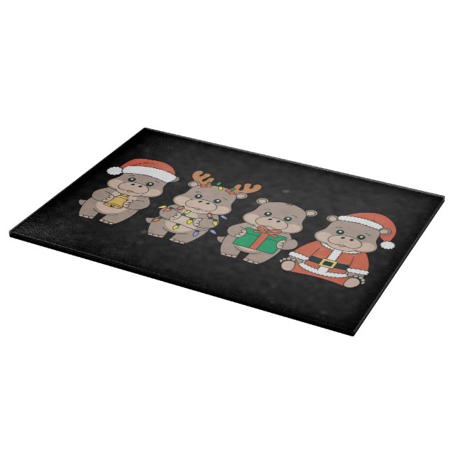 Tabla De Cortar Navidades de Baby Hippo Moo Deng (Borde)
