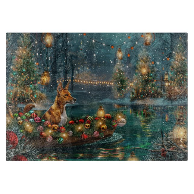 Tabla De Cortar Navidades de Basenji (Anverso)