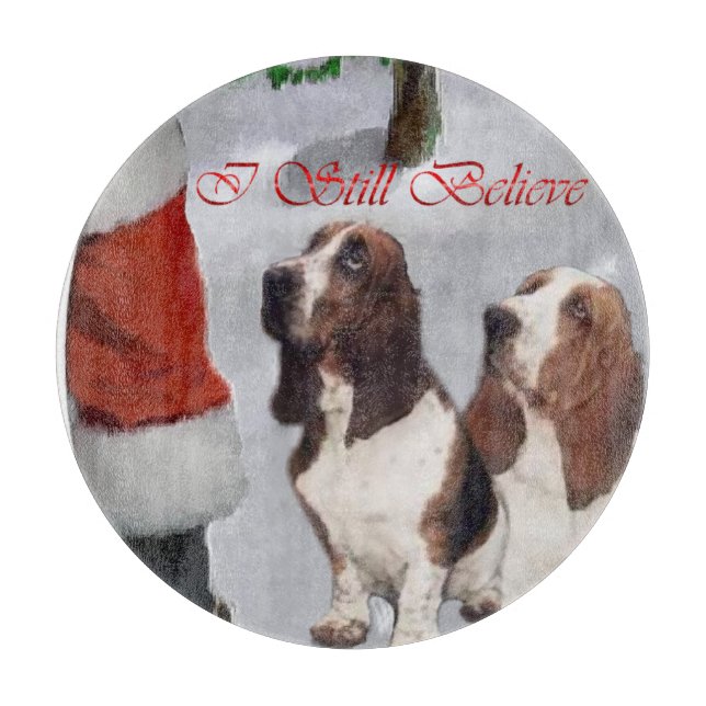 Tabla De Cortar Navidades de Basset Hound (Anverso)