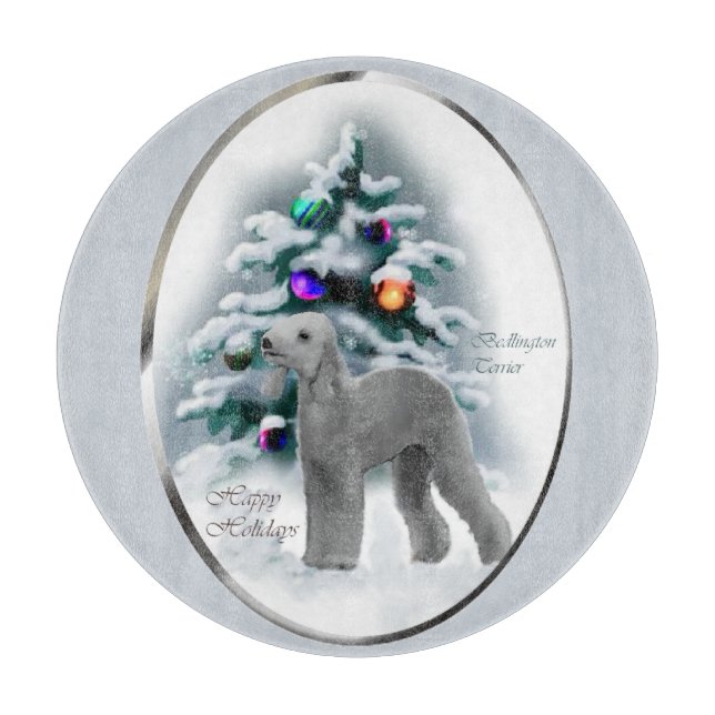 Tabla De Cortar Navidades de Bedlington Terrier (Anverso)