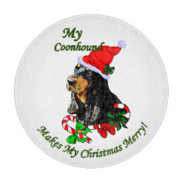 Tabla De Cortar Navidades de Black and Tan Coonhound