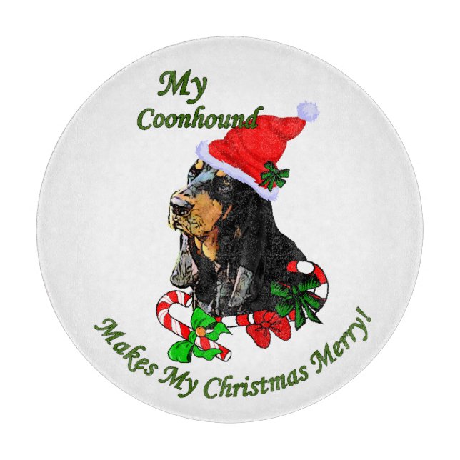 Tabla De Cortar Navidades de Black and Tan Coonhound (Anverso)