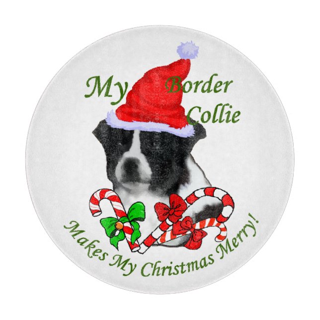 Tabla De Cortar Navidades de Border Collie (Anverso)