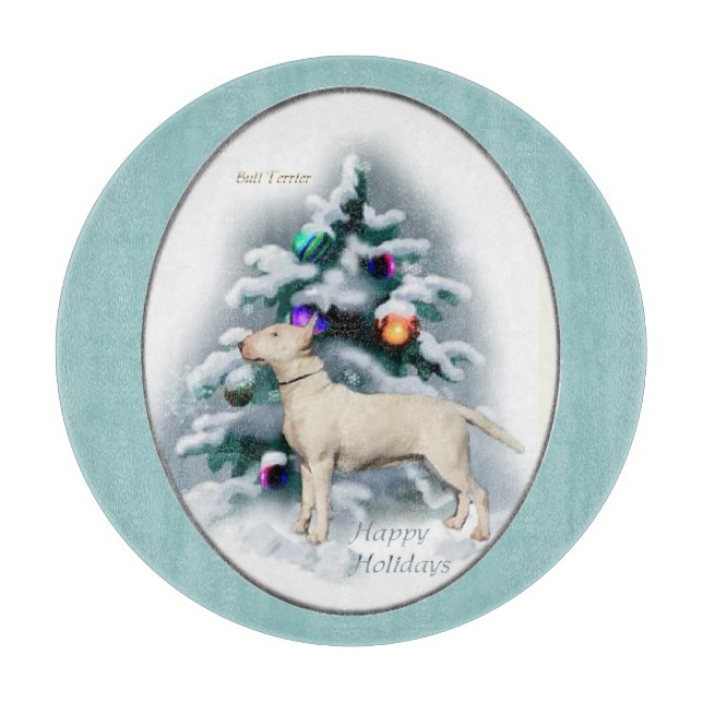 Tabla De Cortar Navidades de Bull Terrier (Anverso)