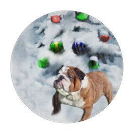 Tabla De Cortar Navidades de Bulldog de Inglaterra