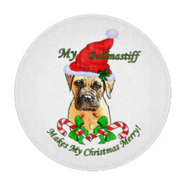Tabla De Cortar Navidades de Bullmastiff Merry