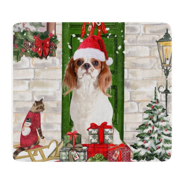 Tabla De Cortar Navidades de Cavalier King Dog (Anverso)