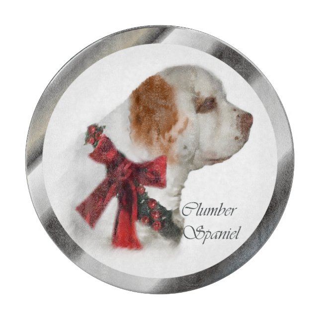 Tabla De Cortar Navidades de Clumber Spaniel (Anverso)