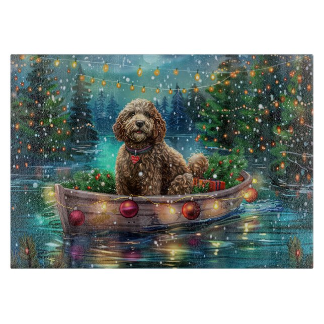 Tabla De Cortar Navidades de Cockapoo Voyage festivo (Anverso)