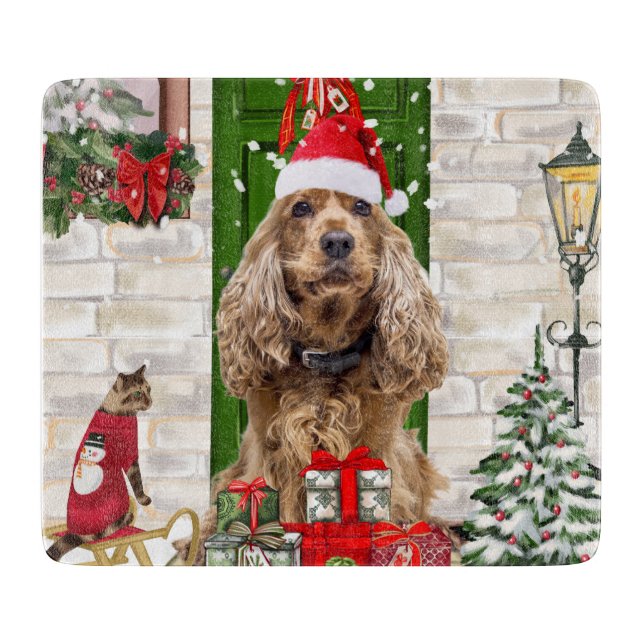 Tabla De Cortar Navidades de Cocker Spaniel Dog (Anverso)