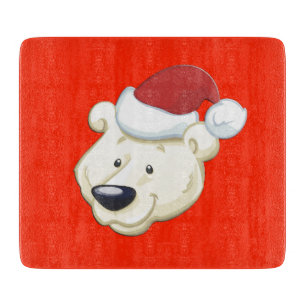 Tabla De Cortar Navidades de color rojo oso polar