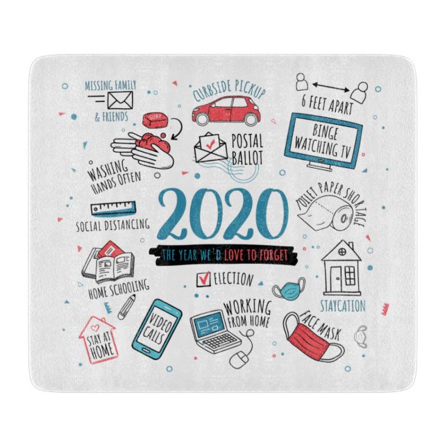 Tabla De Cortar Navidades de cuarentena divertido conmemorativo 20 (Anverso)