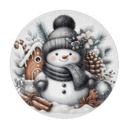 Tabla De Cortar Navidades de Cute Snowman
