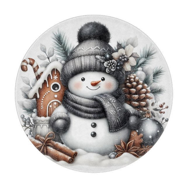 Tabla De Cortar Navidades de Cute Snowman (Anverso)