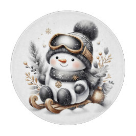Tabla De Cortar Navidades de Cute Snowman